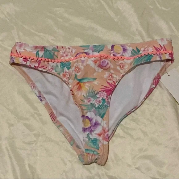 Hobie Girls Floral Peach Racer Back Two-Piece Swimsuit Set - Picture 4 of 5